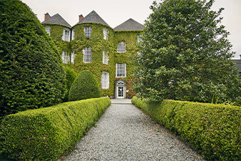 Countryside mansion with beautiful green landscape